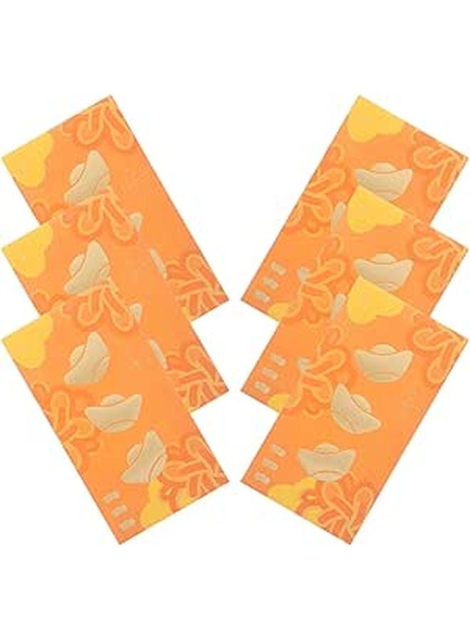 6pcs Embossed Gold Foil Chinese Red Envelopes Lucky Money Packets For New Year Wedding - Image 1