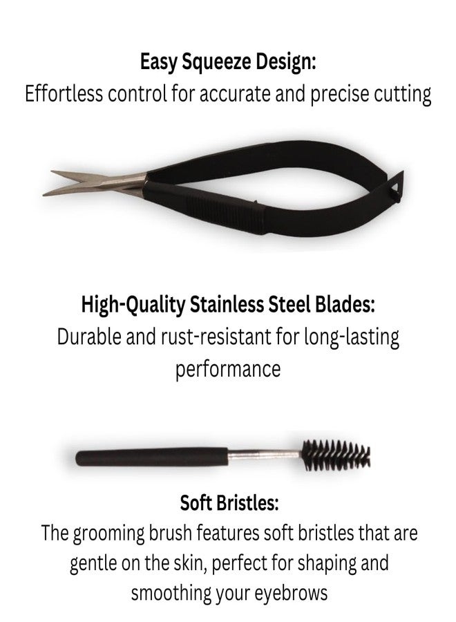 DreamCut Easy Squeeze Eyebrow Scissors with Brush - Image 5
