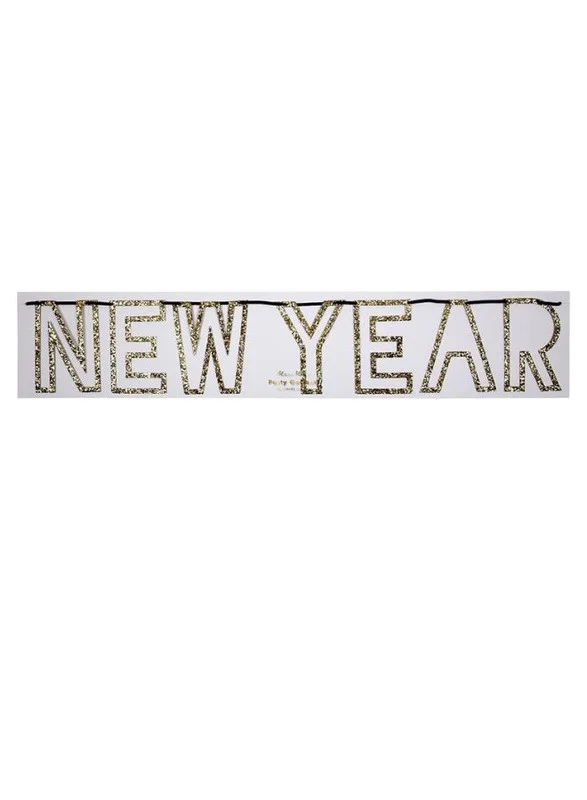 Meri Meri New Year Glitter Garland Gold