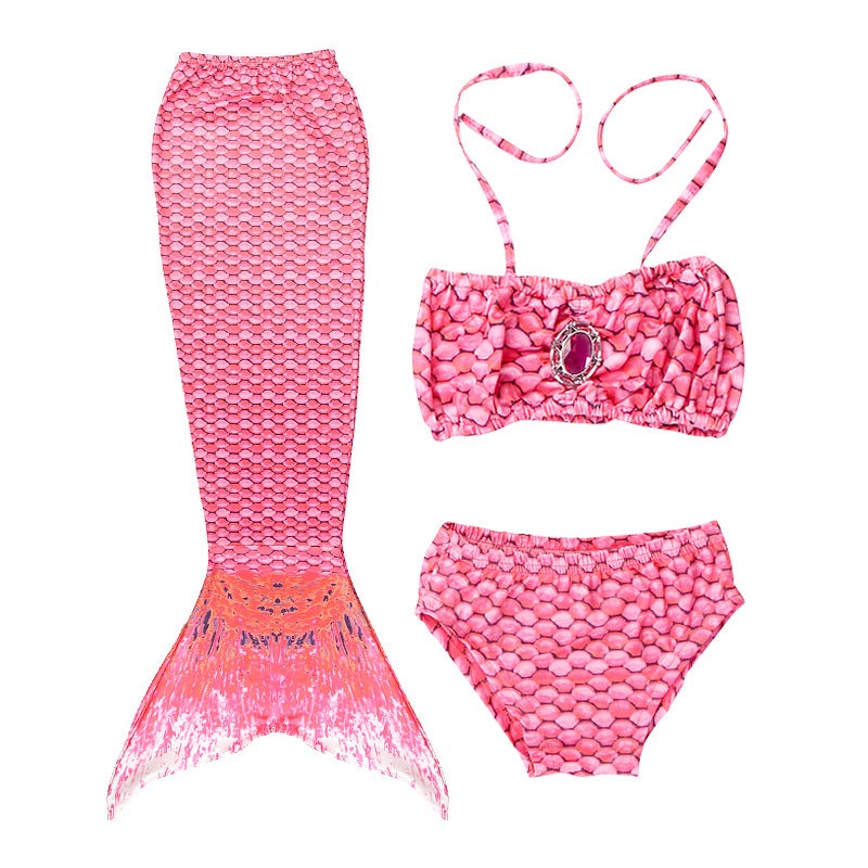 Generic Childrens mermaid swimsuit wholesale tail kids bikini suit girls baby swimming clothes can wear flippers MRY-005-E (skirt underwear bra) 