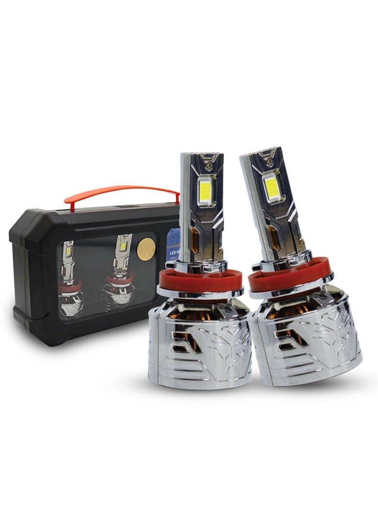 Generic 2 Pieces LED headlight, H4/9003 Driving Fog Bulbs, 22000LM Super Bright, H4 Bulbs, Easy Plug-N-Play or Fog Bulbs, 6500K Cool White 65000HRS Running Lights with Cooling Fan, Pack of 2  - Image 1