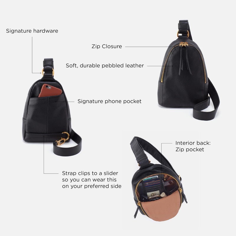 HOBO Fern Leather Hands-Free Sling Bag with Adjustable Strap, Fashionable Style, Room for Wallets and Essentials - Perfect for Traveling, Tuscan Brown - Image 3