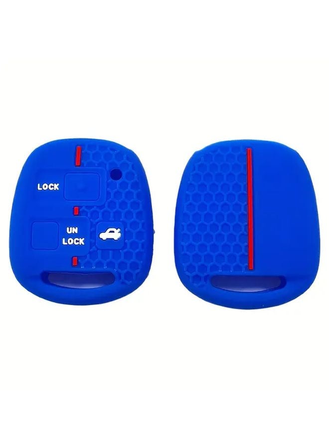 Red Silicone Anti Shock Key Case Straight Plate 3 Key Honeycomb For Toyota FJ Cruiser Hilux Corolla Prado Tarago - Image 4