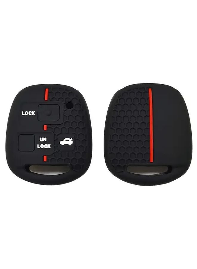 Red Silicone Anti Shock Key Case Straight Plate 3 Key Honeycomb For Toyota FJ Cruiser Hilux Corolla Prado Tarago - Image 5