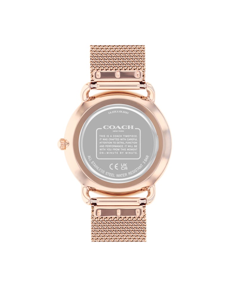 COACH Round Analog Women'S Ionic Plated Rose Gold Steel Case  Watch - Image 2