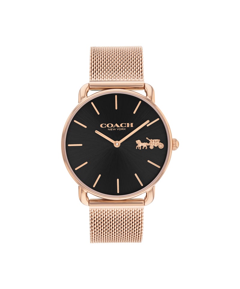 COACH Round Analog Women'S Ionic Plated Rose Gold Steel Case  Watch - Image 3