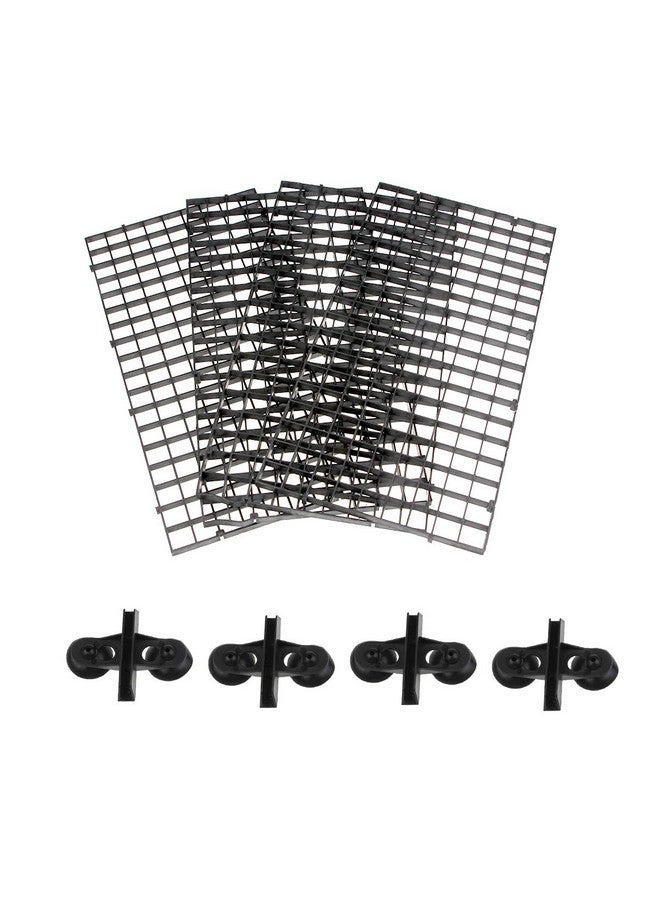 VAYINATO PetzLifeworld Black (4 Pcs Egg Crate & 4 Pcs Divider Clip) Aquarium Divider Grid Divider Tray Egg Crate Aquarium Fish Tank Filter Bottom Isolation Board - Image 1