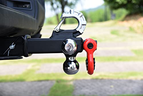 TOPTOW Trailer Hitch Tri-Ball Hitch Mount with Chrome 1-7/8-in, 2-in, 2-5/16-in Tow Balls, 3/4-in Tow Shackle and Tow Hook, Fit for 2 inch Trailer Hitch Receiver - Image 5