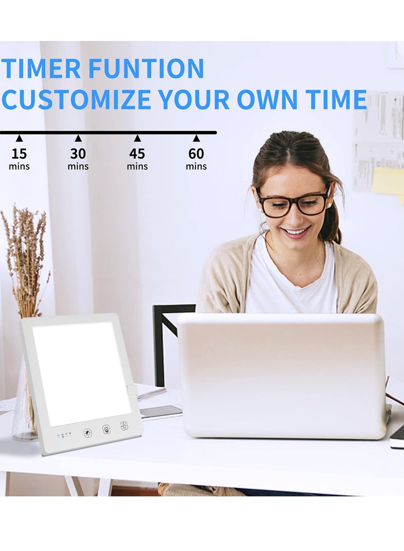 Bionic Sun Light Therapy Lamp - 2000-10000 Lux Portable LED Light Box with 3 Adjustable Brightness Levels, Touch Control, and Timer Function (6.31") for Natural Sunlight Experience. - Image 4