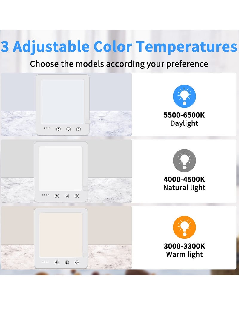 Bionic Sun Light Therapy Lamp - 2000-10000 Lux Portable LED Light Box with 3 Adjustable Brightness Levels, Touch Control, and Timer Function (6.31") for Natural Sunlight Experience. - Image 2