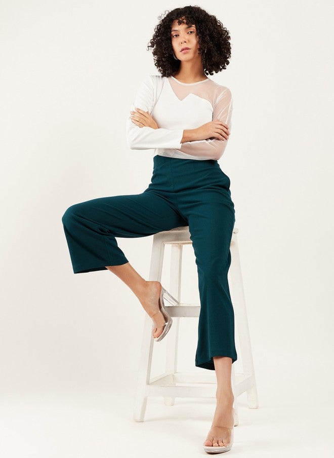 Athena سروال كولوتس أخضر بارتفاع متوسط سهل الغسل للنساء - Image 4