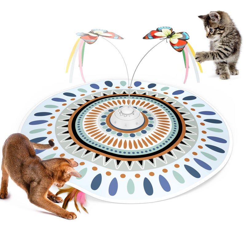 Potaroma Cat Toys Chargeable 3in1 Hide and Seek for Kittens Interactive Automatic Play Fluttering Butterfly Moving Wand Feather Indoor Kitty Exercise 228 Inch Cover for All Breeds - Image 2