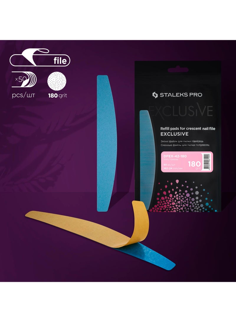STALEKS PRO Disposable files for crescent nail file - EXCLUSIVE 42 | 180 grit (50 pcs) - Image 1