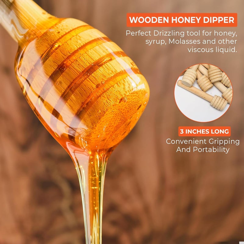 Gloriec 40 Pcs Honey Dipper Sticks - Wooden Honey Dipper- 3 Inch Mini Wooden Honeycomb Sticks, Honey Stirrer Stick For Honey Jar Dispense Drizzle Honey and Wedding Party Favors Gift - Image 3