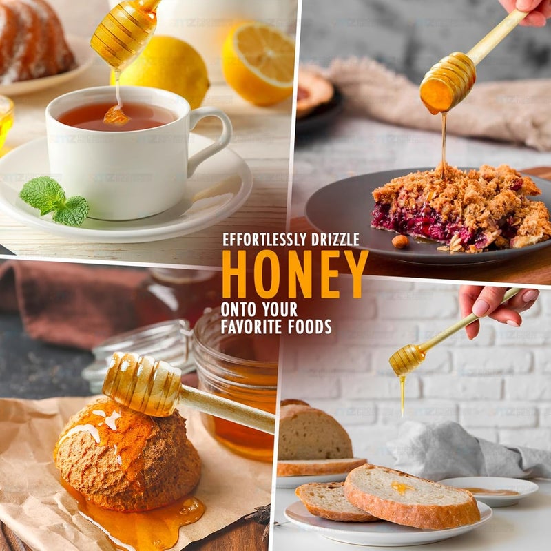 Gloriec 40 Pcs Honey Dipper Sticks - Wooden Honey Dipper- 3 Inch Mini Wooden Honeycomb Sticks, Honey Stirrer Stick For Honey Jar Dispense Drizzle Honey and Wedding Party Favors Gift - Image 2