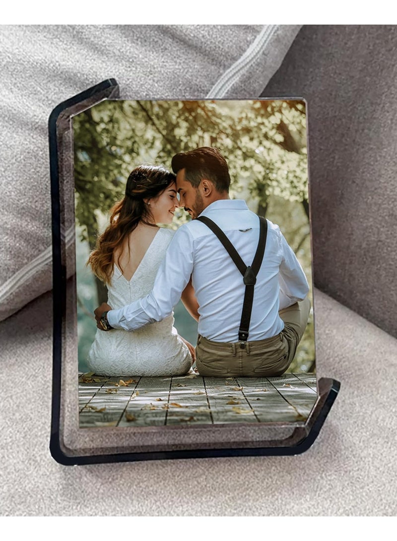 BenQuand 4‘’×6‘’Picture Frames, Black Color Acrylic Photo Frames, Double-Sided Floating Stand with Horizontal and Vertical Orientation, Ideal Gift for Men and Women - Image 3