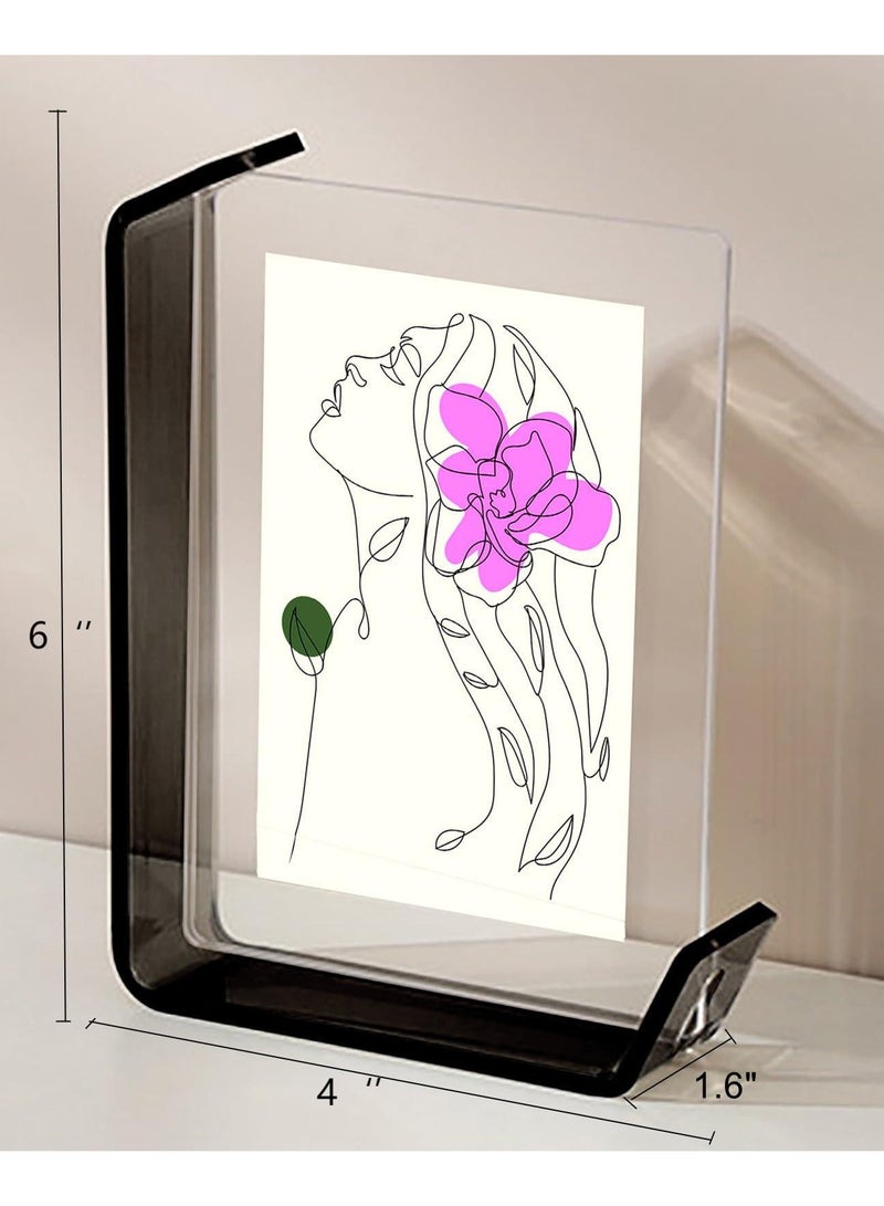 BenQuand 4‘’×6‘’Picture Frames, Black Color Acrylic Photo Frames, Double-Sided Floating Stand with Horizontal and Vertical Orientation, Ideal Gift for Men and Women - Image 4