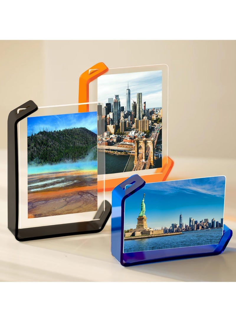 BenQuand 4‘’×6‘’Picture Frames, Black Color Acrylic Photo Frames, Double-Sided Floating Stand with Horizontal and Vertical Orientation, Ideal Gift for Men and Women - Image 5