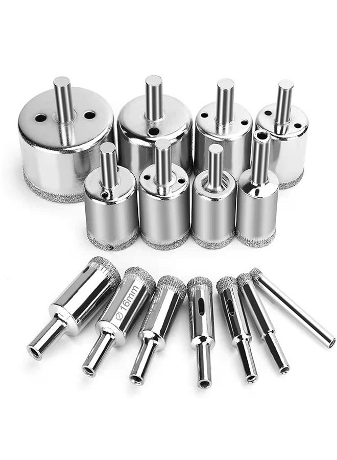 yongsheng 15-Piece Diamond Hole Saw Drill Bit Set (6, 8, 10, 12, 14, 16, 18, 20, 22, 25, 26, 28, 30, 40, 50)mm，Diamond Hole Saw Tile Drill Bits 15 Pcs 6-50mm Hollow Extractor Remover Set Tools with Diamond Coating, Ceramics, Porcelain, Marble, Carbon Steel, Glass  - Image 1