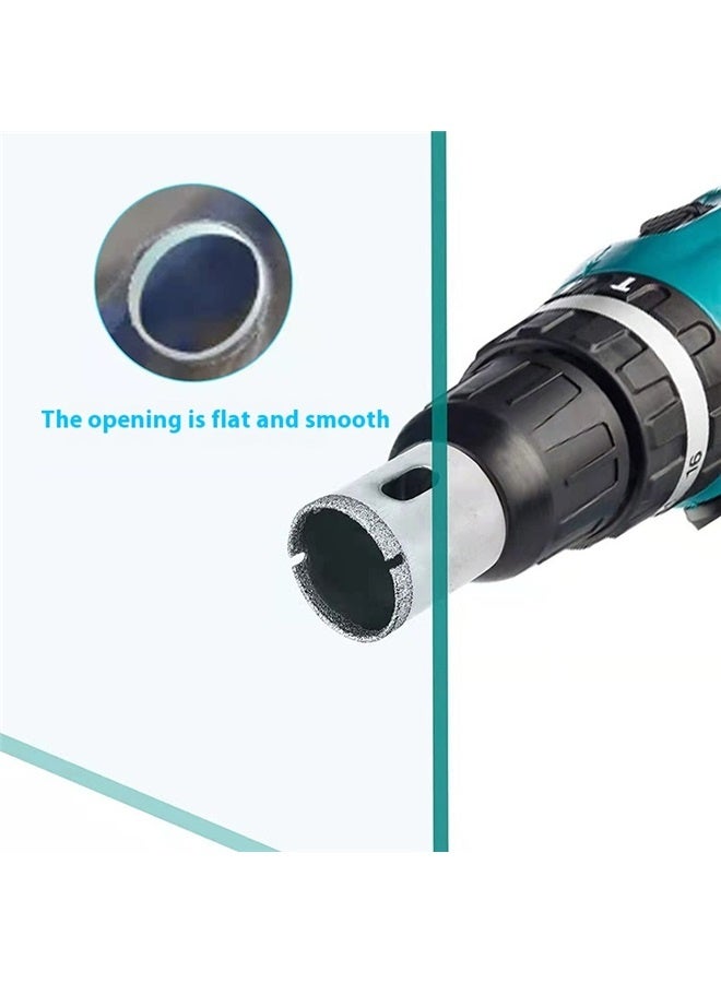yongsheng 15-Piece Diamond Hole Saw Drill Bit Set (6, 8, 10, 12, 14, 16, 18, 20, 22, 25, 26, 28, 30, 40, 50)mm，Diamond Hole Saw Tile Drill Bits 15 Pcs 6-50mm Hollow Extractor Remover Set Tools with Diamond Coating, Ceramics, Porcelain, Marble, Carbon Steel, Glass  - Image 5