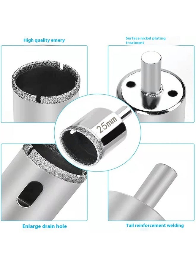 yongsheng 15-Piece Diamond Hole Saw Drill Bit Set (6, 8, 10, 12, 14, 16, 18, 20, 22, 25, 26, 28, 30, 40, 50)mm，Diamond Hole Saw Tile Drill Bits 15 Pcs 6-50mm Hollow Extractor Remover Set Tools with Diamond Coating, Ceramics, Porcelain, Marble, Carbon Steel, Glass  - Image 4