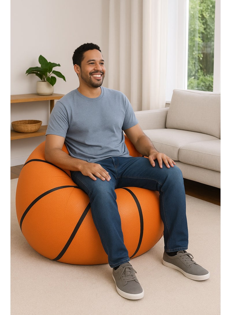 Bestway Basketball-Shaped Inflatable Chair for Kids and Adults – Large Size 114×112×66 cm, Perfect for Sitting and Relaxing at Home or in the Garden - Image 2