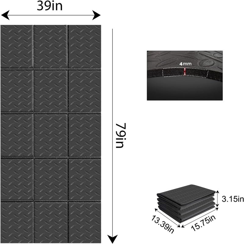 THAILE Treadmill Mat 79" x 39", 4mm Thick, for Under Treadmill, Walking Pad & Exercise Bike on Carpet & Hardwood Floors, Diamond-Pattern Non-Slip Surface, Waterproof Floor Protector, Noise & Shock Absorbing - Image 2