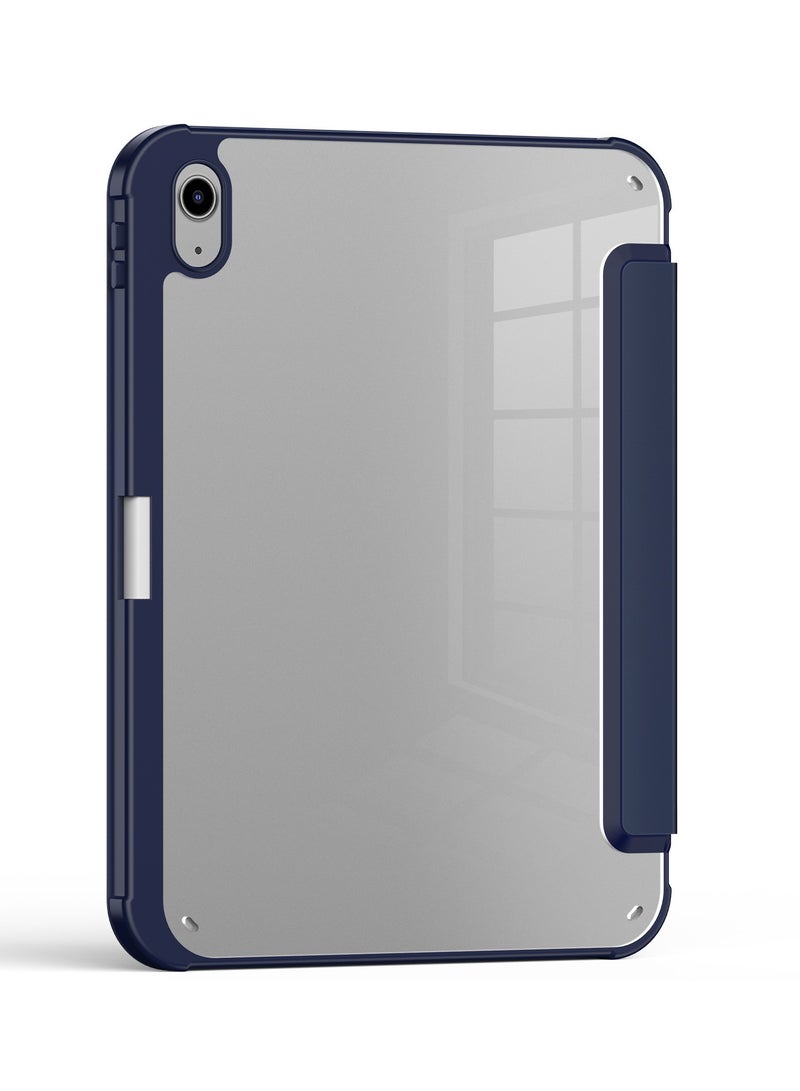 تيرا كفر ايباد تيرا 11برو 2022/2021/2020/2018مع حامل قلم ذكي غطاء ذكي رفيع بمسند 2في 1 أزرق/شفاف - Image 5