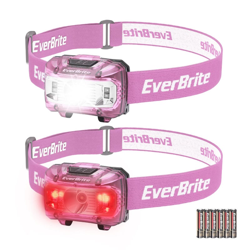 EverBrite Headlamp, 2 Pack Kids Headlamp with Red Light and Memory Function, Head Lamp for Adults and Kids with 5 Modes, Bright Headlamps for Camping, Running, Christmas Gifts, Batteries Included - Image 1