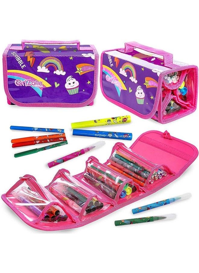 GirlZone Arts And Crafts Fruit Scented Markers And Pencil Case For Girls Great Gifts For Girls  - Image 1