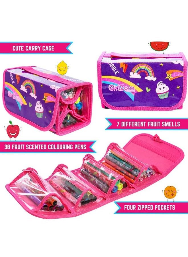 GirlZone Arts And Crafts Fruit Scented Markers And Pencil Case For Girls Great Gifts For Girls  - Image 5