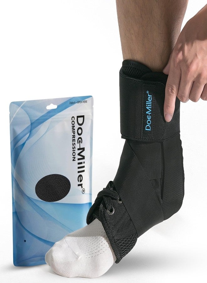 Doc Miller Lace Up Ankle Brace for Men & Women - Ankle Support Brace with Adjustable Straps, Stabilizing Ankle Brace for Sprained Ankle, Plantar Fasciitis, Achilles Tendonitis, Injury Recovery, Sports - Image 1