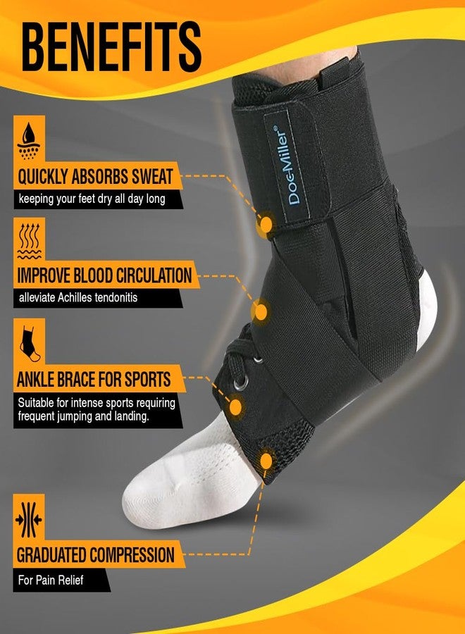 Doc Miller Lace Up Ankle Brace for Men & Women - Ankle Support Brace with Adjustable Straps, Stabilizing Ankle Brace for Sprained Ankle, Plantar Fasciitis, Achilles Tendonitis, Injury Recovery, Sports - Image 5