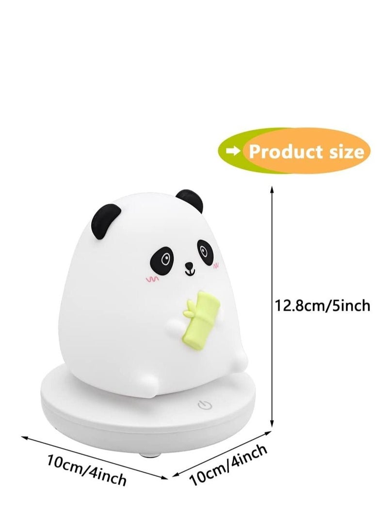 Y&D LED Children Night Light, Cute Panda Light Soft Silicone with Touch Sensor, Protable Led Animal Kids Lamp USB Rechargeable Bedside for Room Desk Decor Birthday (Panda)  - Image 5