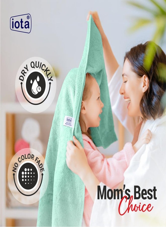 iota Microfiber Kids Bath Towel Quick Dry Super Absorbent Super Soft Rabbit Bath Towel | 70x140 cm, 500 GSM | for Babies Toddler-Baby Towel for Boys and Girls | Cyan Colour - Image 4
