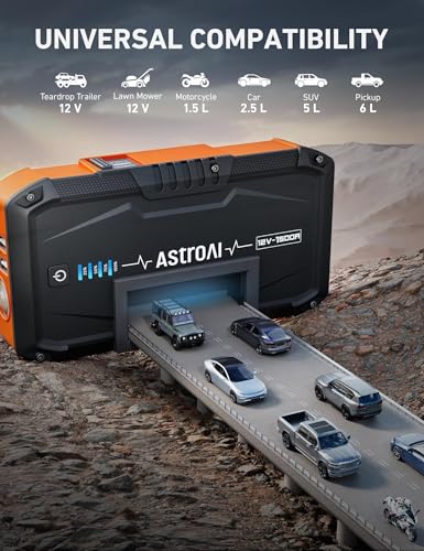 AstroAI أسترو إيه آي S8 جهاز بدء تشغيل بطارية السيارة، 1500A ذروة بدء تشغيل البطارية للسيارات حتى 6.0L بنزين و 3.0L ديزل، 12V صندوق بدء تشغيل محمول مع 3 أوضاع مصباح يدوي وكابل بدء التشغيل (برتقالي) - Image 4