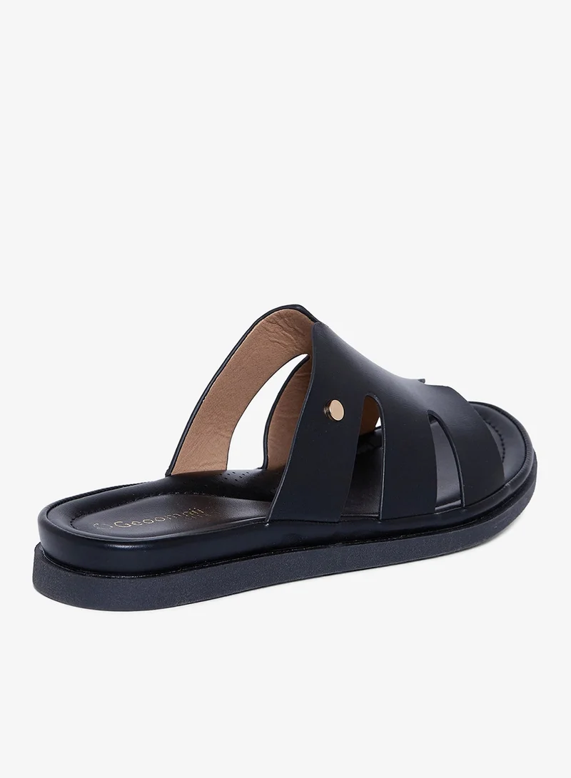 Geoomnii BLACK Geoomnii Comfort Slide Sandals for Women – Cushioned Slip-On Casual Sandals for Daily Wear, Home, Travel & Walking for Women | Best Price UAE