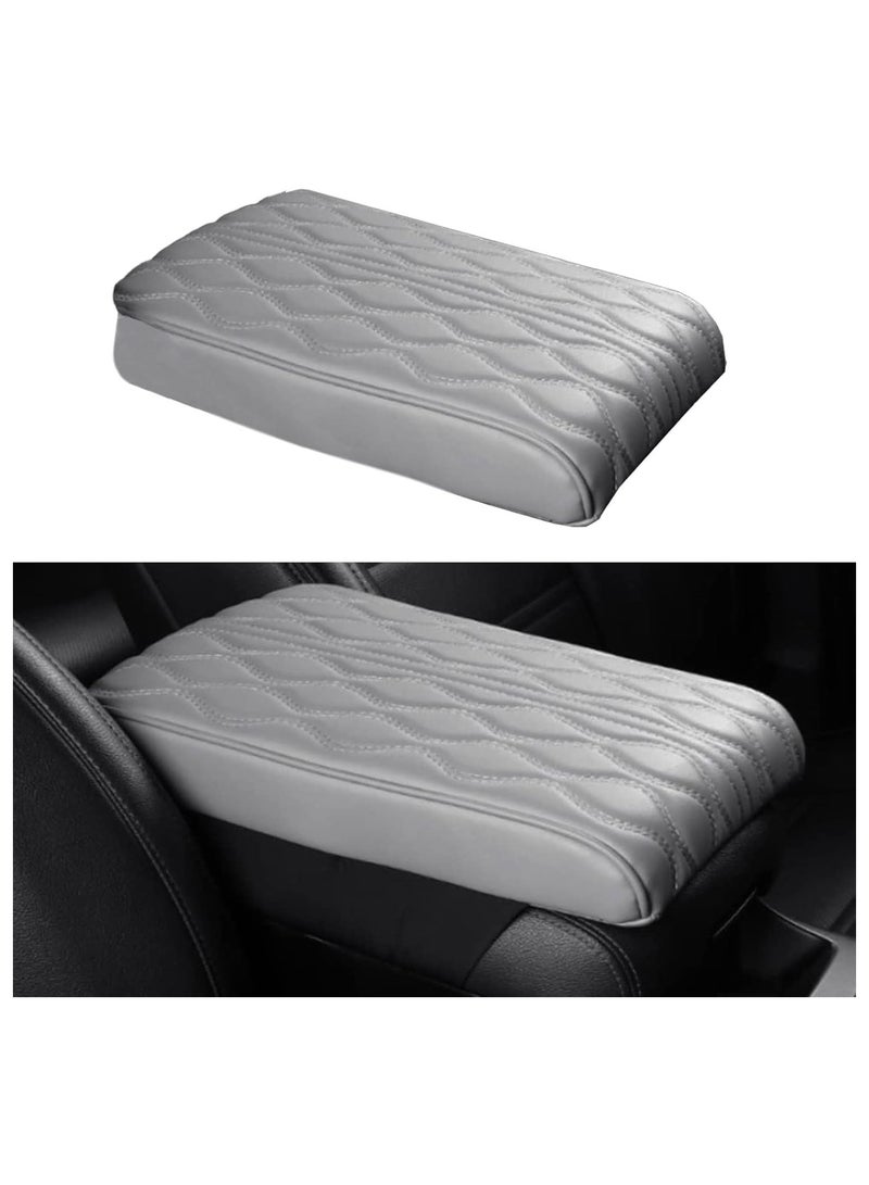 GENERIC - DELUX WOOD CARVER Luxury Car Armrest Cushion – Leather Center Console Cover Pad for Comfort & Scratch Protection”(Grey) - Image 1