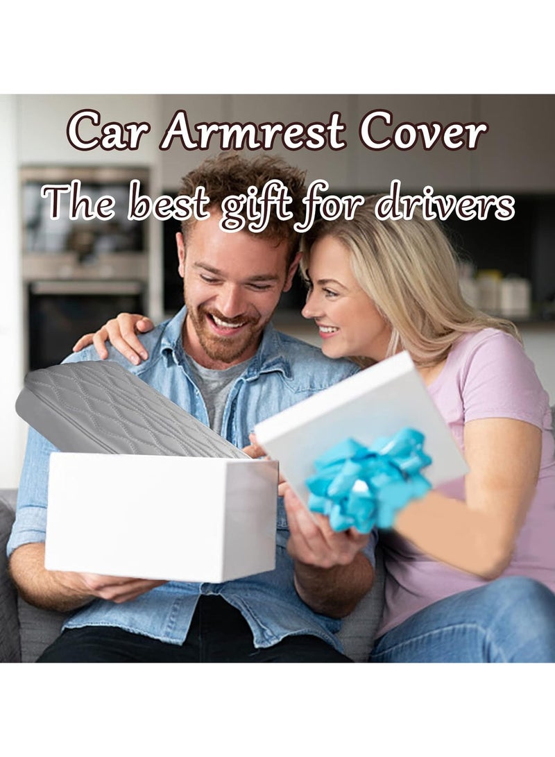 GENERIC - DELUX WOOD CARVER Luxury Car Armrest Cushion – Leather Center Console Cover Pad for Comfort & Scratch Protection”(Grey) - Image 5