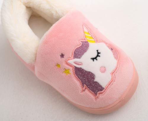 Ainikas Toddler Boys Girls Slippers Fluffy Little Kids House Slippers Warm Cute Animal Home Slipper, Pink-01 10-11 Little Kid - Image 3
