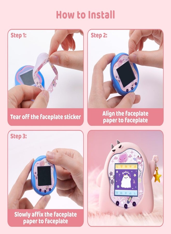 BUBBLELOGUS Silicone Case for Tamagotchi Uni, Soft TPU Protective Cover with Screen Decoration Protector and Adjustable Wrist Strap - Little Devil (Pink) - Image 4