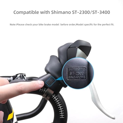 NELboNs Bike Brake Levers Hoods Compatible with Shima no ST-2300 ST-3400 Silicone Road Bicycle Brake Grips Hood Covers,Pair of Black - Image 2