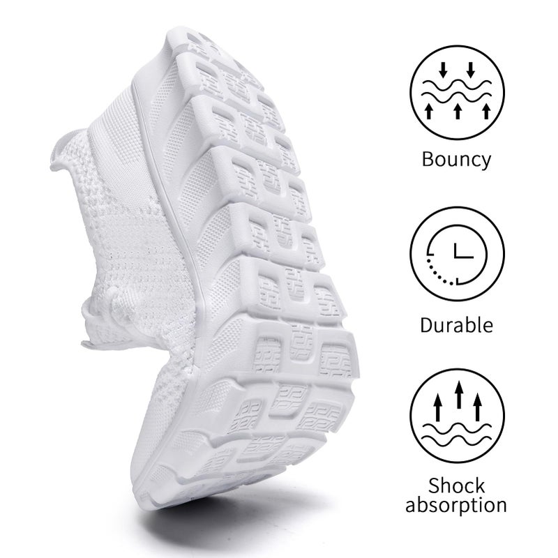 YRLTYO Tennis Shoes Womens Walking Running Sneakers Non Slip Gym Workout Athletic Lightweight Comfortable Fashion Sport Mesh Casual Shoe White Size 9 - Image 5