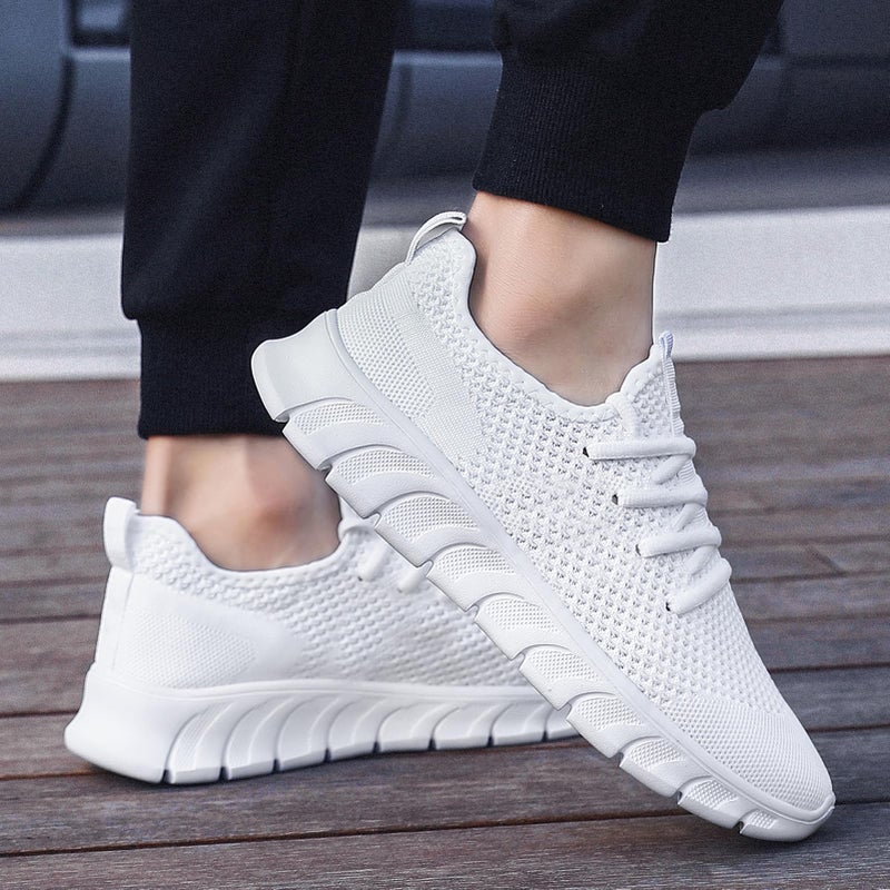 YRLTYO Tennis Shoes Womens Walking Running Sneakers Non Slip Gym Workout Athletic Lightweight Comfortable Fashion Sport Mesh Casual Shoe White Size 9 - Image 2