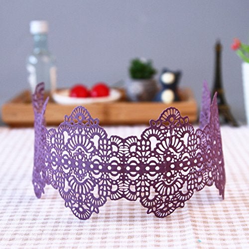 Beasea Fondant Lace Mold, Silicone Lace Mould for Cake Decorating Molds Silicone Shapes Border Decoration, Fondant Impression Mat Purple for Chocolate Sugar Sugarcraft Candy Cupcake Baking Embossing - Image 2
