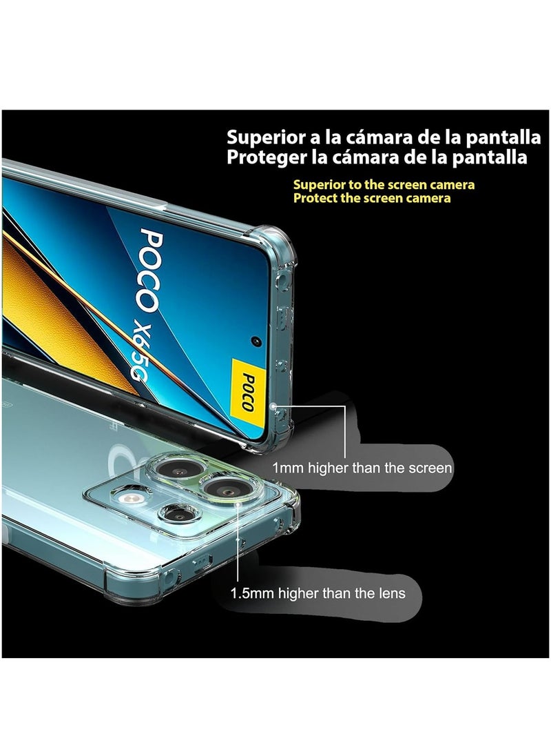 Fankalo حافظة هاتف لهاتف Xiaomi Poco X6 5G / Redmi Note 13 Pro 5G غطاء خلفي شفاف ومضاد للخدش ومضاد للصدمات  - Image 5