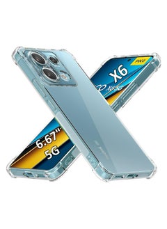 Fankalo حافظة هاتف لهاتف Xiaomi Poco X6 5G / Redmi Note 13 Pro 5G غطاء خلفي شفاف ومضاد للخدش ومضاد للصدمات  - Image 1