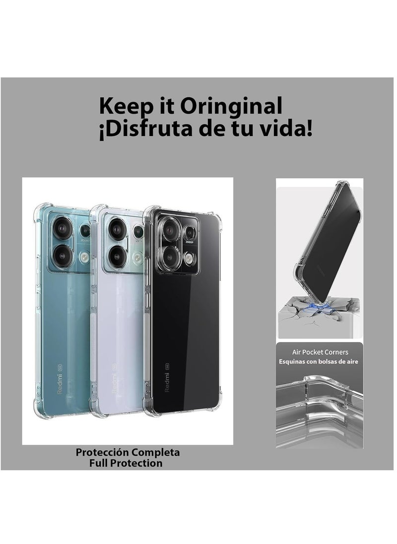 Fankalo حافظة هاتف لهاتف Xiaomi Poco X6 5G / Redmi Note 13 Pro 5G غطاء خلفي شفاف ومضاد للخدش ومضاد للصدمات  - Image 4
