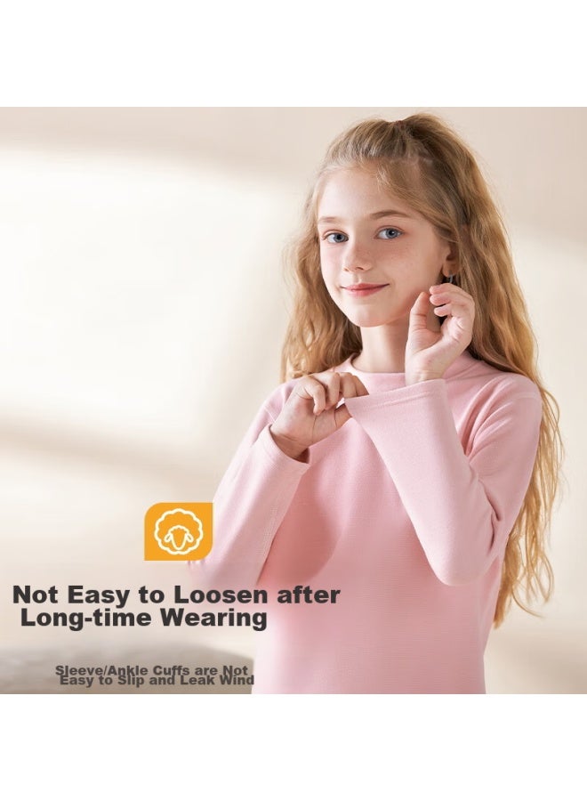 Yuzhaolin Children's Thermal Underwear Set, Girls' Silk And Wool Autumn Clothes And Pants, Girls' Baby Pajamas, Base Layer For Older Children - Image 5