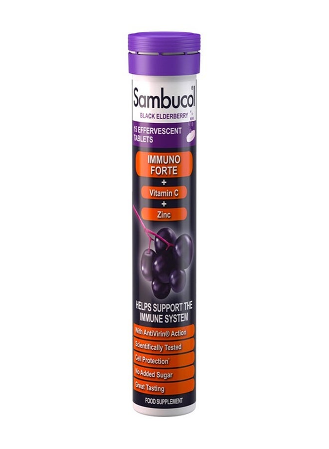 general Sambucol Black Elderberry 15 Effervescent Immuno Forte Vitamin C + Zinc [ Immune Support ] - Image 1